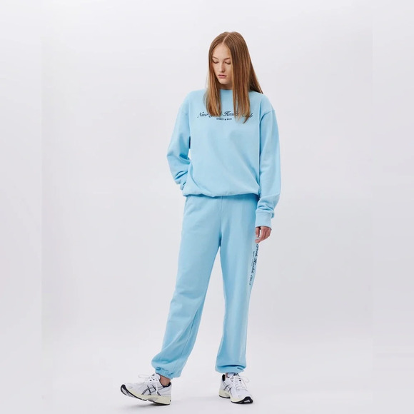 NWOT Sporty & Rich NY Health Club Sweatpants Sky Blue Small - Picture 4 of 11